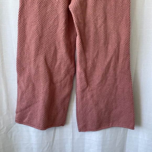 Free People Beach Hailee Sweater Bottoms Pink Coral Wide Leg Knit size M - Picture 8 of 11
